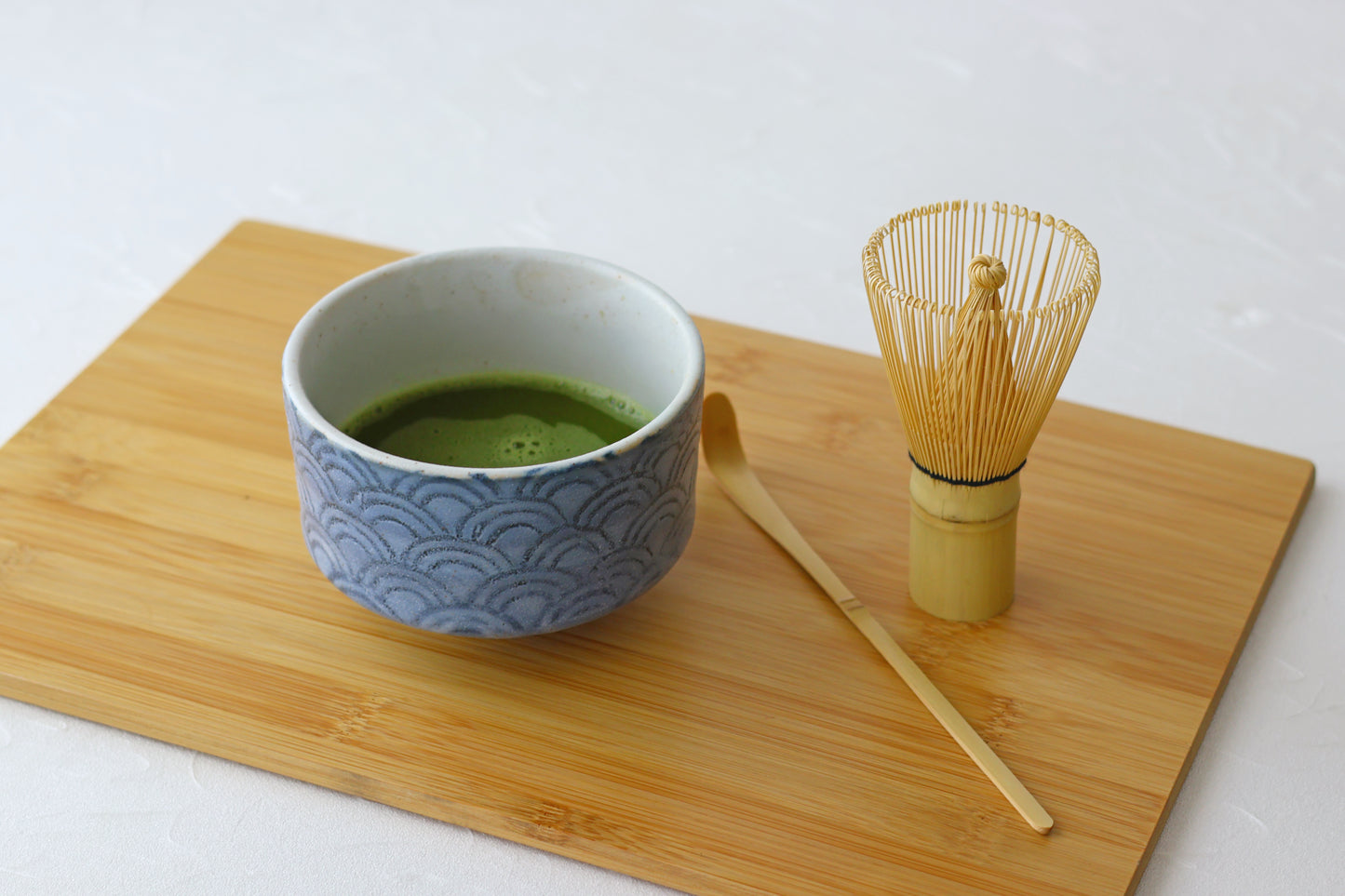 Matcha Bowl【Seigaiha】with Matcha Whisk