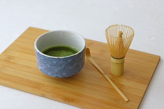 Matcha Bowl【Seigaiha】with Matcha Whisk