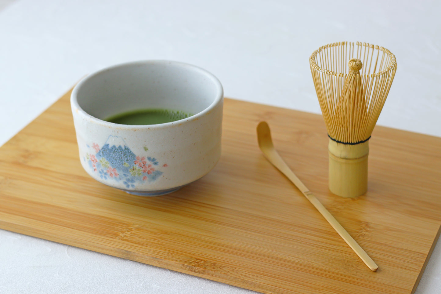 Matcha Bowl【Sakura Fuji】with Matcha Whisk