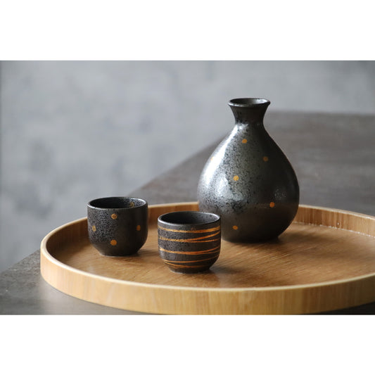 Gold Crystal-Glaze Sake Set