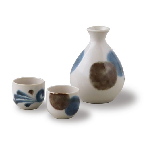 Brush Blue Sake Set